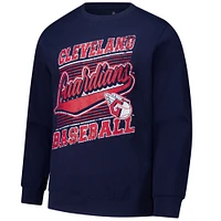 Men's Stitches Navy Cleveland Guardians Pullover Sweatshirt