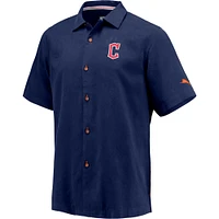 Chemise boutonnée Tommy Bahama Navy Cleveland Guardians Baseball Bay pour homme