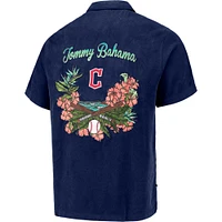 Chemise boutonnée Tommy Bahama Navy Cleveland Guardians Baseball Bay pour homme