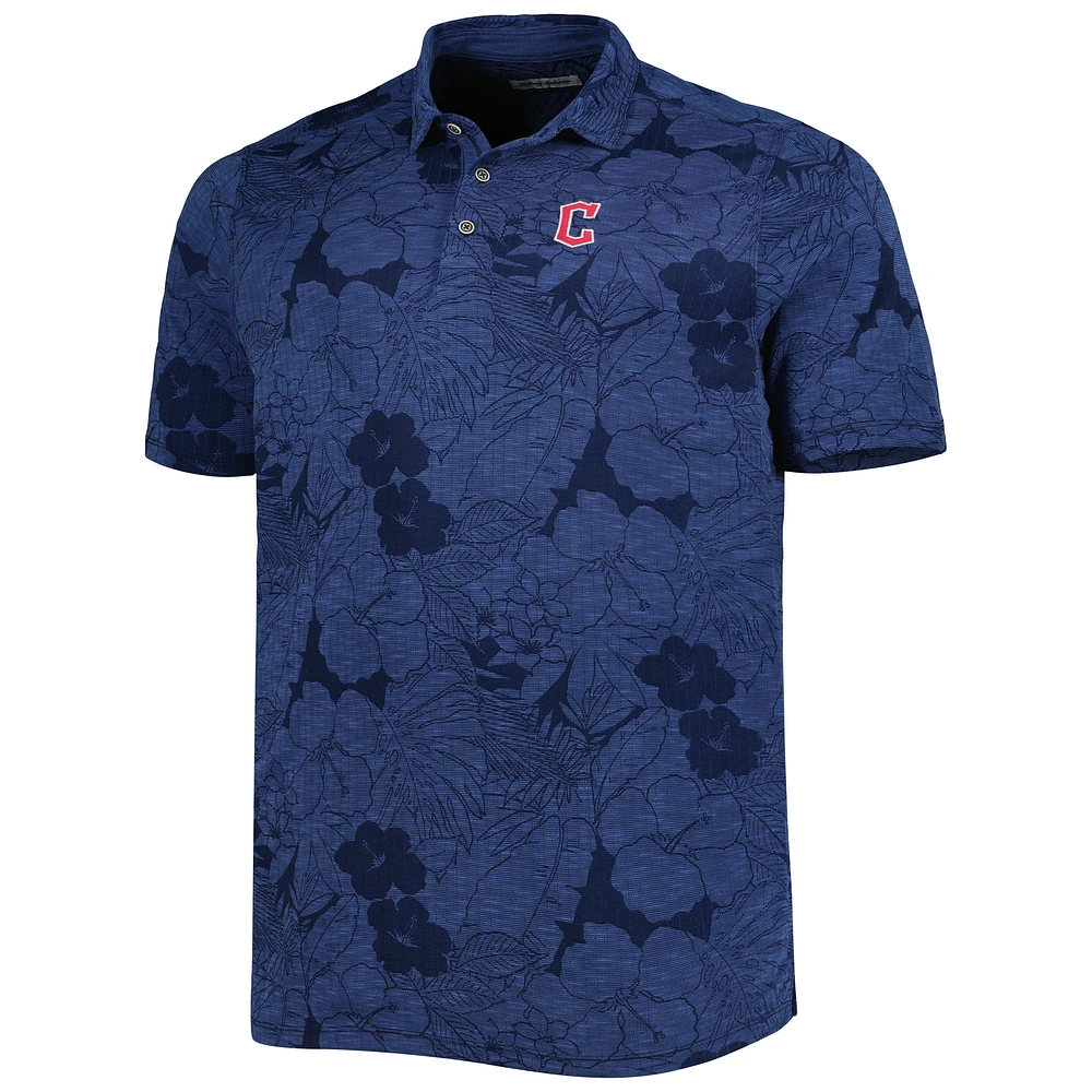 Men's Tommy Bahama Navy Cleveland Guardians Big & Tall Miramar Blooms Polo