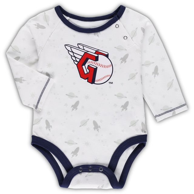 Ensemble bonnet et pantalon à pieds bleu marine/blanc Cleveland Guardians Dream Team pour nouveau-né bébé