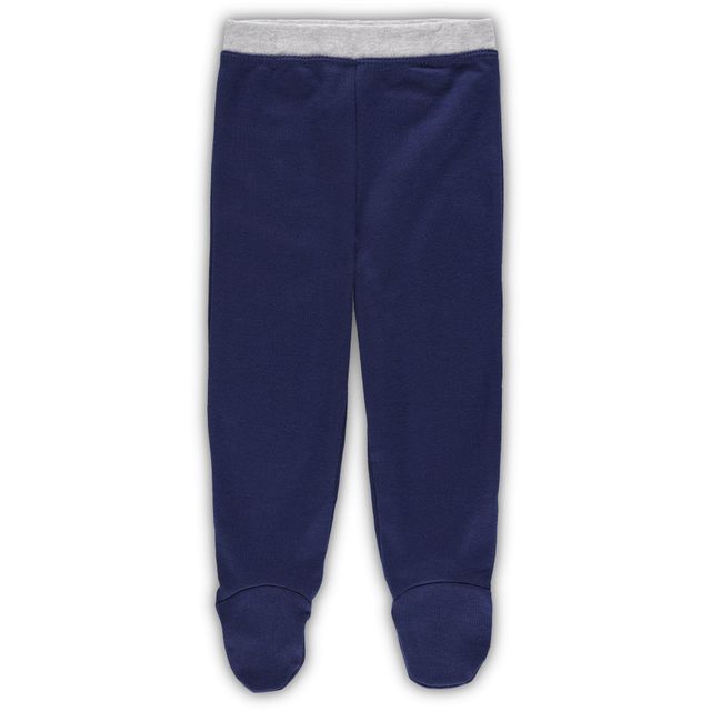 Ensemble bonnet et pantalon à pieds bleu marine/blanc Cleveland Guardians Dream Team pour nouveau-né bébé