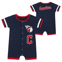 Newborn  Navy Cleveland Guardians Double Hit Coveralls