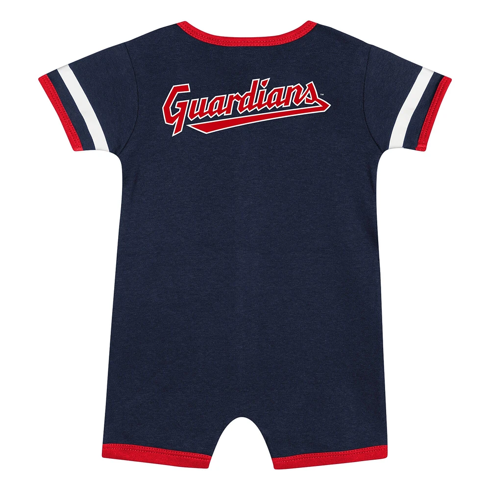 Newborn  Navy Cleveland Guardians Double Hit Coveralls