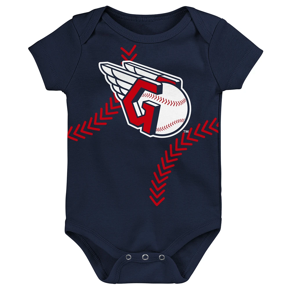 Newborn Navy Cleveland Guardians Running Home Bodysuit