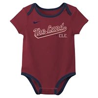 Ensemble de deux bodies Nike Cleveland Guardians City Connect pour nouveau-né