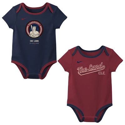 Newborn Nike  No Color Cleveland Guardians Two-Piece Bodysuit Set