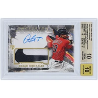 Carte de recrue authentifiée 10/10 Topps Inception Nike Swoosh #IAP-OG #1/1 BGS 2023 autographiée par Oscar Gonzalez des Cleveland Guardians - Sous-grades 10, 9, 5, 10, 10