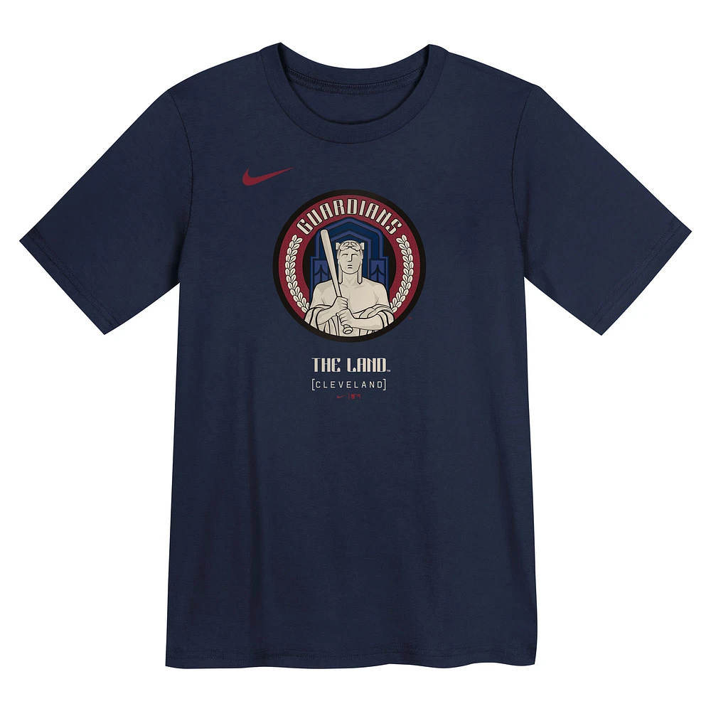 T-shirt Nike bleu marine Cleveland Guardians City Connect pour enfants d'âge préscolaire