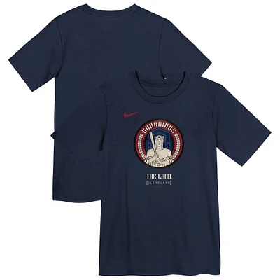 T-shirt Nike bleu marine Cleveland Guardians City Connect pour enfants d'âge préscolaire