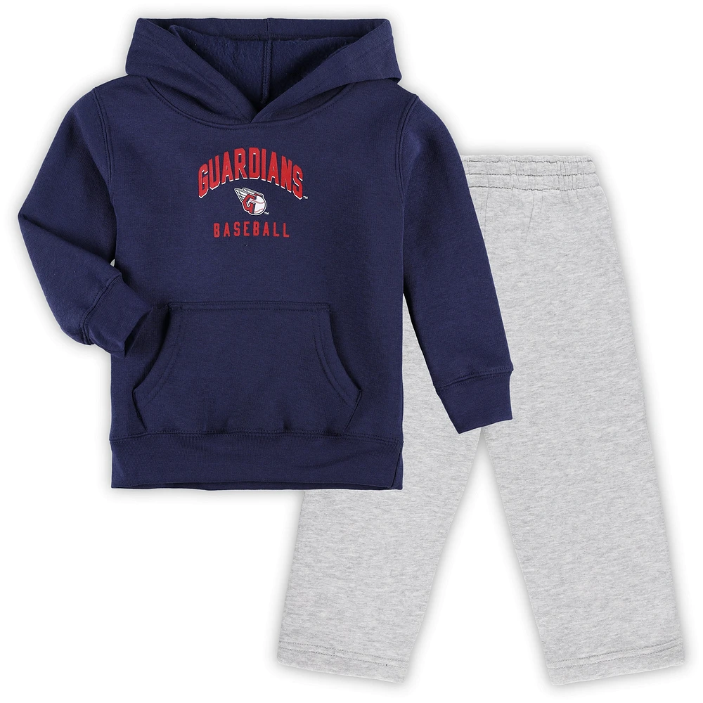 Ensemble avec sweat à capuche et pantalon en polaire Play-By-Play des Cleveland Guardians pour tout-petit, bleu marine/gris