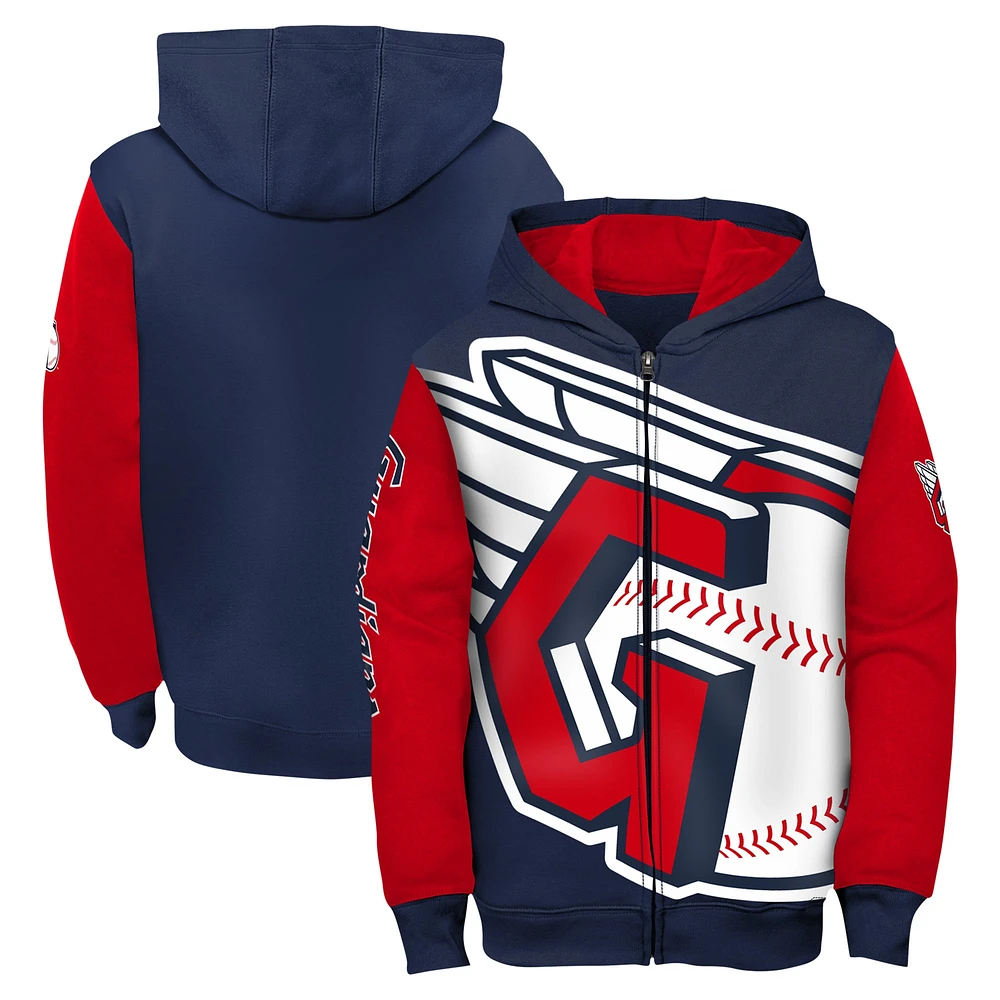 Toddler Navy Cleveland Guardians Postcard Full-Zip Hoodie