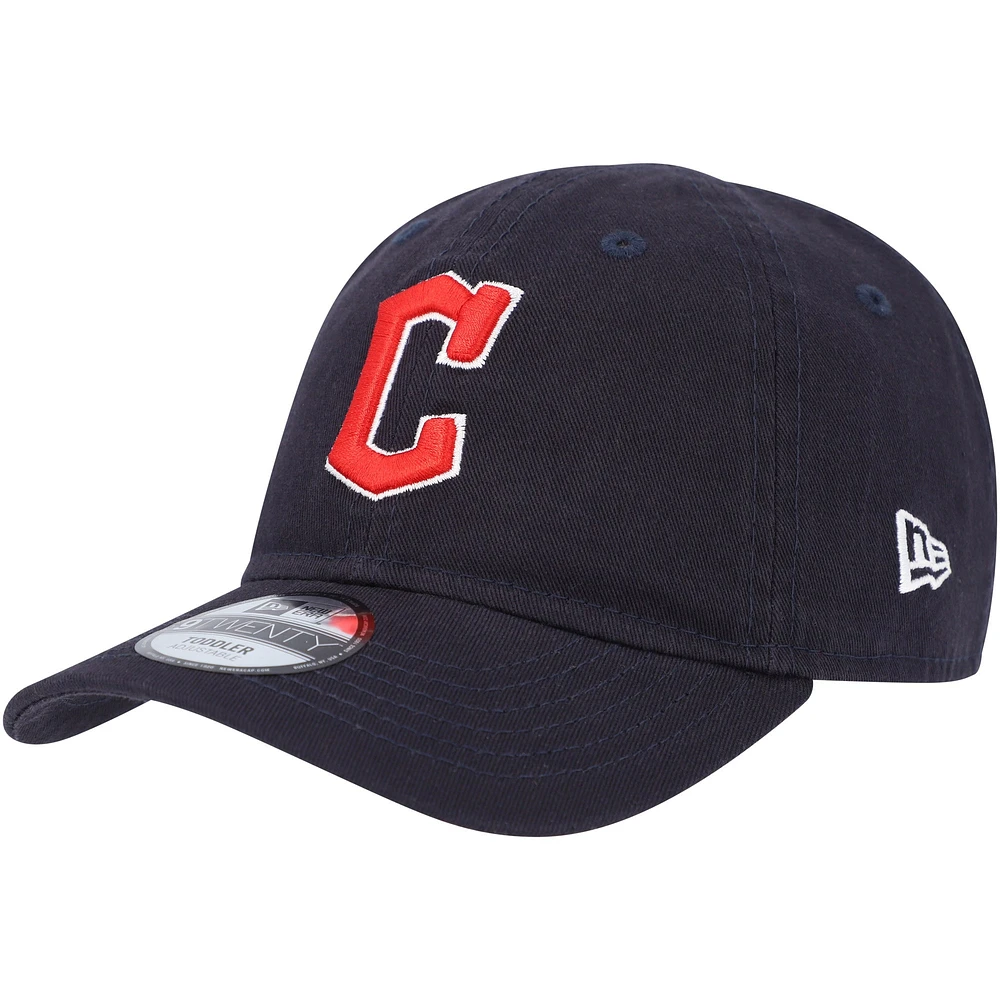 Casquette réglable New Era Cleveland Guardians Team 9TWENTY bleu marine pour tout-petit