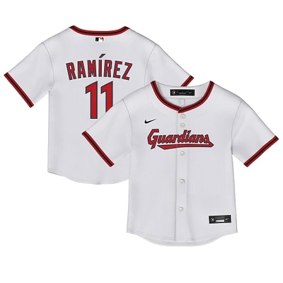 Maillot Nike José Ramírez blanc pour enfant des Cleveland Guardians Replica 2.0