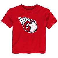 T-shirt rouge avec logo principal des Cleveland Guardians pour tout-petits