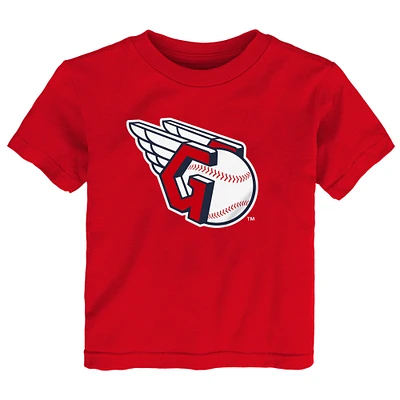 T-shirt rouge avec logo principal des Cleveland Guardians pour tout-petits