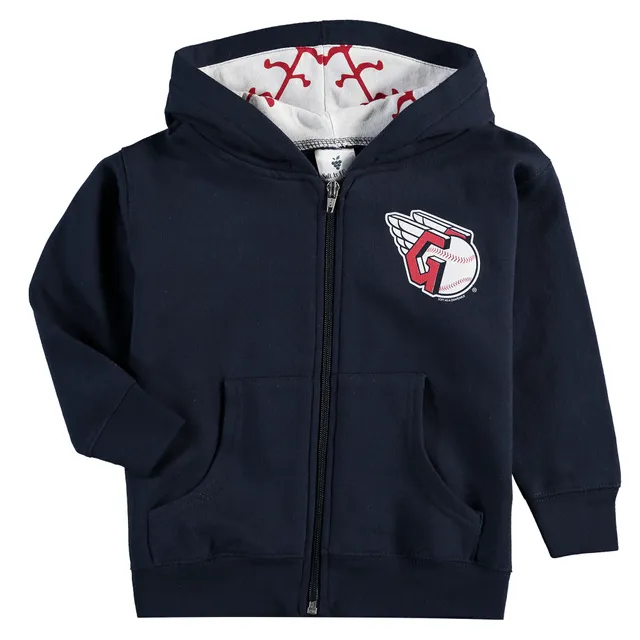 Detroit Tigers Soft as a Grape Toddler Baseball Print Full-Zip Hoodie - Navy