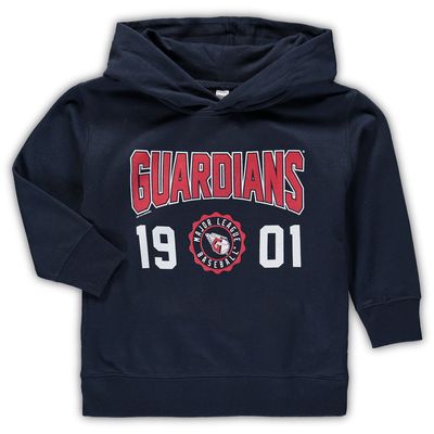 Toddler Soft as a Grape Navy Cleveland Guardians Fleece Pullover Hoodie