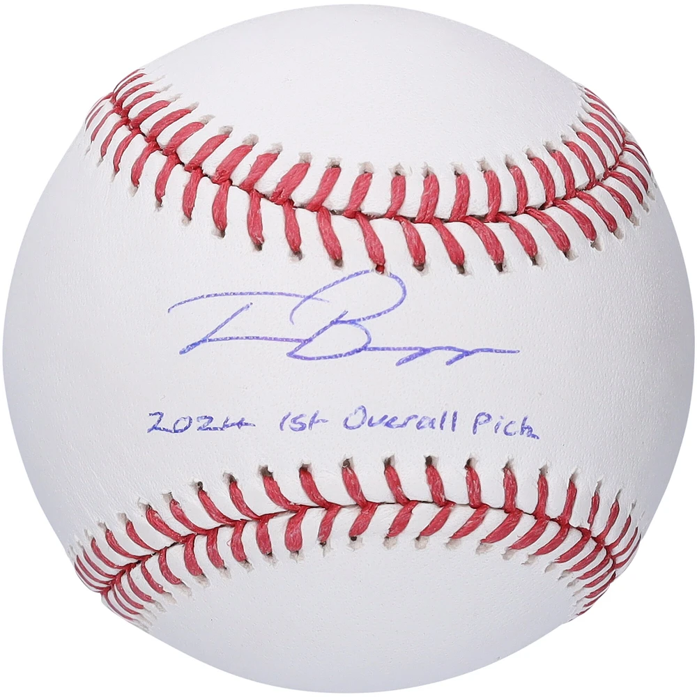 Travis Bazzana Cleveland Guardians Autographed Baseball with "2024 1st Overall Pick" Inscription