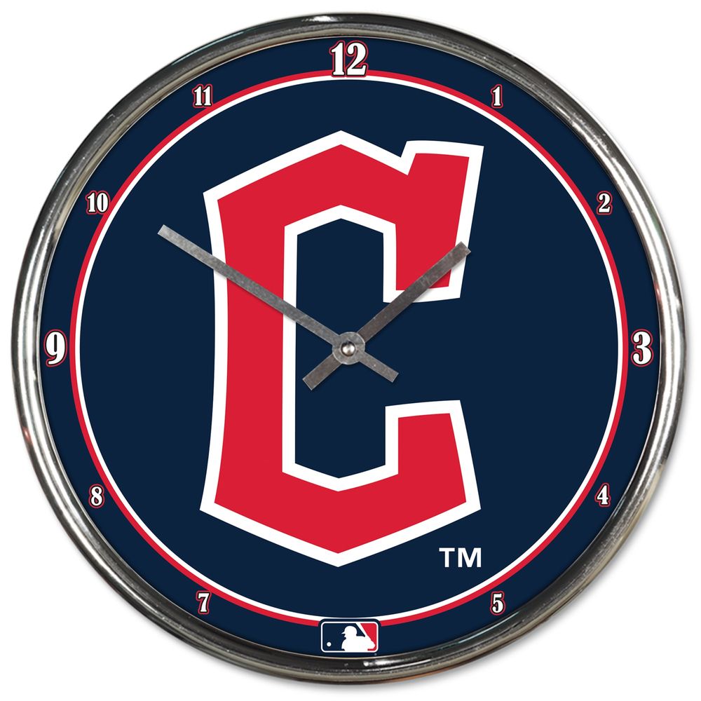 WinCraft Cleveland Guardians Round Chrome Team Wall Clock