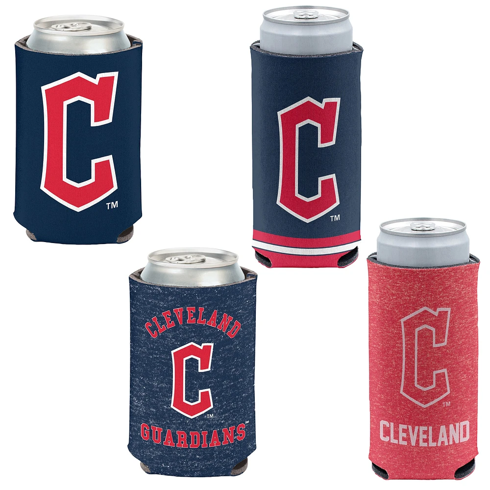 WinCraft Cleveland Guardians Slim & 12oz. Can Cooler 4-Pack Set