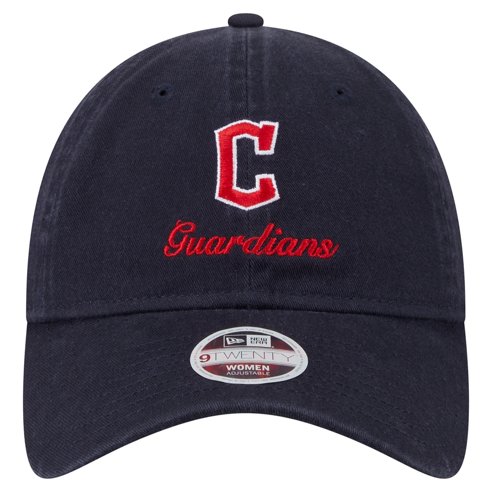 Women's New Era  Navy Cleveland Guardians Preppy Team 9TWENTY Adjustable Hat
