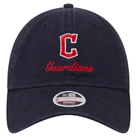 Women's New Era  Navy Cleveland Guardians Preppy Team 9TWENTY Adjustable Hat