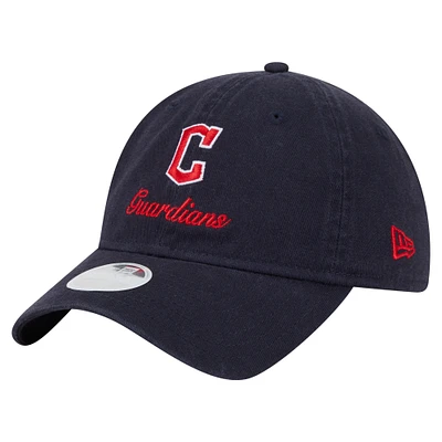 Women's New Era  Navy Cleveland Guardians Preppy Team 9TWENTY Adjustable Hat