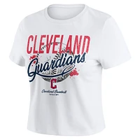 T-shirt court et vieilli pour bébé des Cleveland Guardians femmes par Erin Andrews