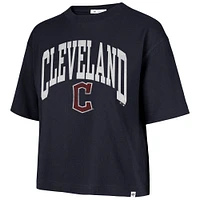 Women's '47  Navy Cleveland Guardians City Connect Shale Drop Shoulder Cropped T-Shirt