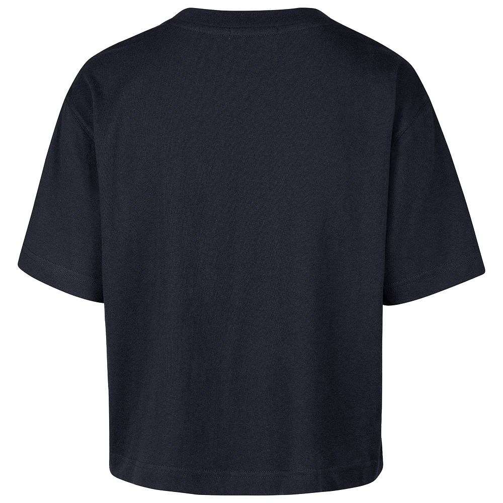 Women's '47  Navy Cleveland Guardians City Connect Shale Drop Shoulder Cropped T-Shirt