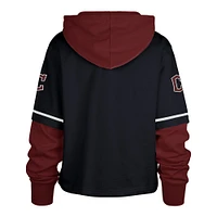 Women's '47  Navy Cleveland Guardians City Connect Shortstop Cropped Pullover Hoodie