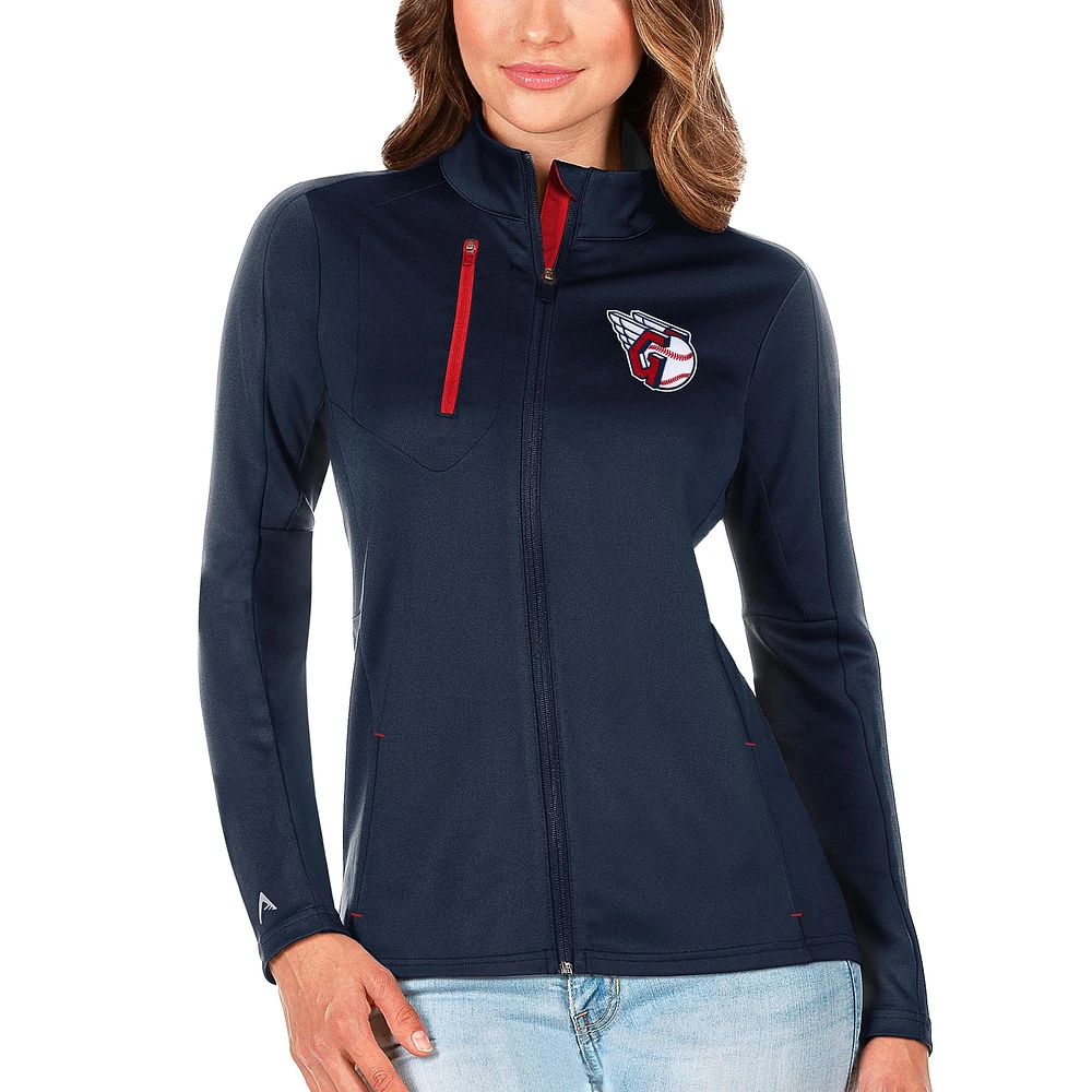Women's Antigua Navy Cleveland Guardians Generation Full-Zip Jacket