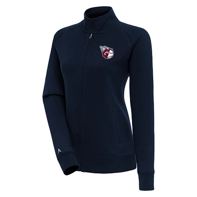 Women's Antigua  Navy Cleveland Guardians Victory Full-Zip Jacket