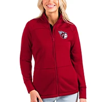 Women's Antigua Red Cleveland Guardians Links Full-Zip Golf Jacket