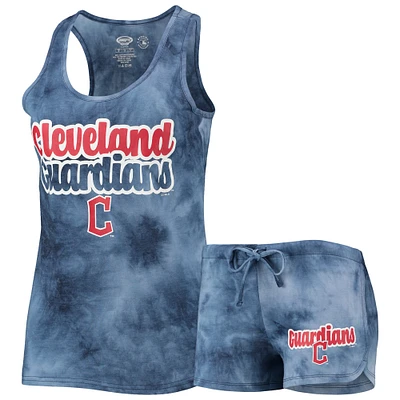 Women's Concepts Sport Navy Cleveland Guardians Billboard Racerback Tank Top & Shorts Set