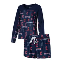 Women's Concepts Sport Navy Detroit Tigers Fairway Shirt & Shorts Sleep Set Size: Medium