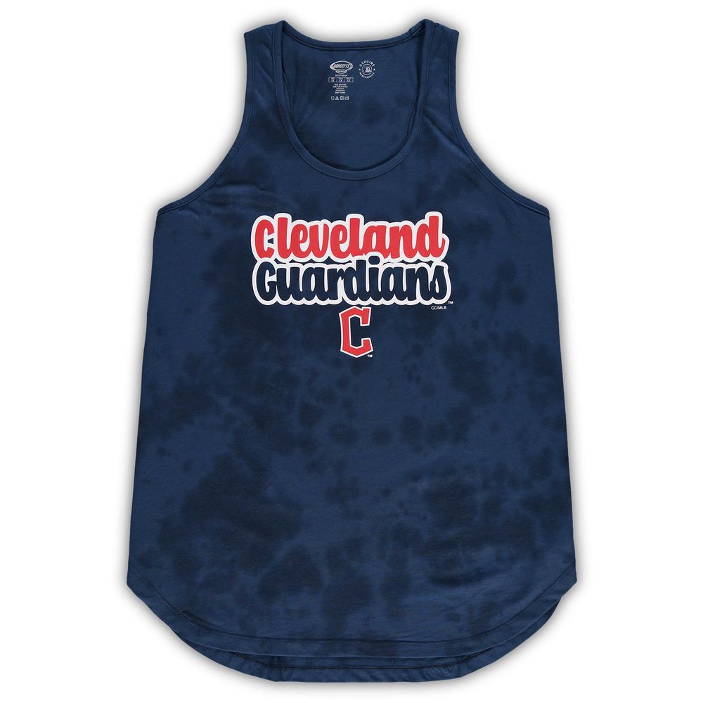 Women's Concepts Sport Navy Cleveland Guardians Plus Cloud Tank Top & Shorts Sleep Set