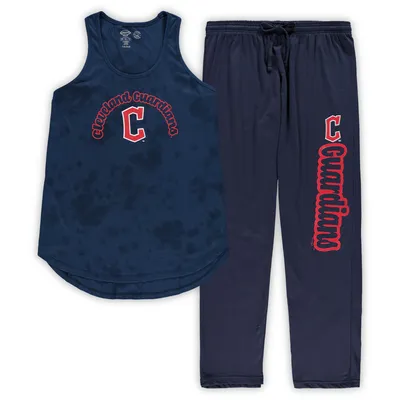 Cleveland Guardians Concepts Sport Women's Plus Jersey Tank Top & Pants Sleep Set - Navy
