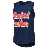 Women's Concepts Sport Red/Navy Cleveland Guardians Wordmark Meter Muscle Tank Top & Pants Sleep Set