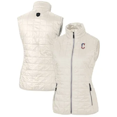 Cleveland Guardians Cutter & Buck Women's Americana Logo Rainier PrimaLoft Womens Eco Insulated Full-Zip Puffer Vest