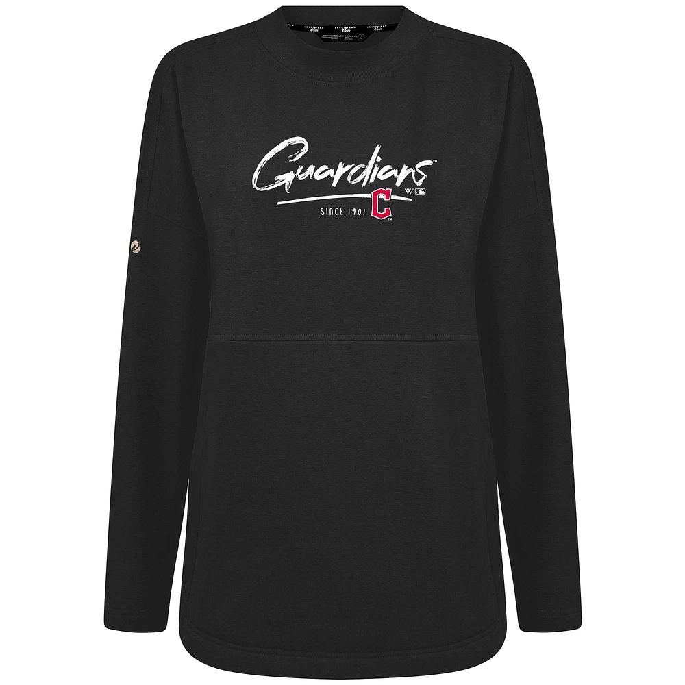 Sweat-shirt à capuche noir Accolade Beaudry Express pour femme des Cleveland Guardians
