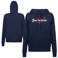Women's Levelwear Navy Cleveland Guardians Accolade Adorn Monument Pullover Hoodie