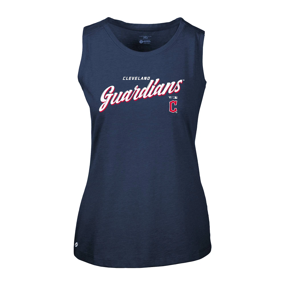 Women's Levelwear Navy Cleveland Guardians Accolade Macy Prospect Tank Top