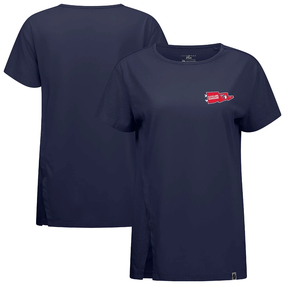 Women's Levelwear Navy Cleveland Guardians Influx Rafters T-Shirt