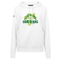 Sweat à capuche blanc pour femme Cleveland Guardians St. Patrick's Day Adorn Shamrock
