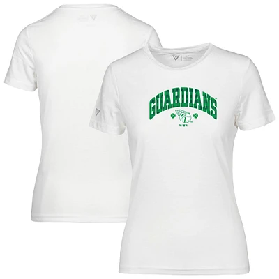 Women's Levelwear White Cleveland Guardians St. Patrick's Day Maddox Plaid T-Shirt