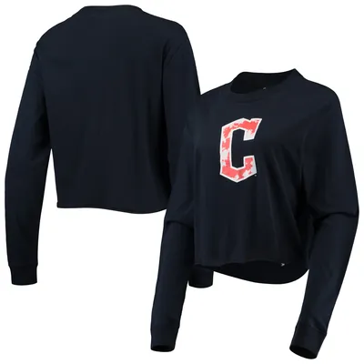 Cleveland Indians New Era Women's Lace-Up Long Sleeve T-Shirt - White/Navy