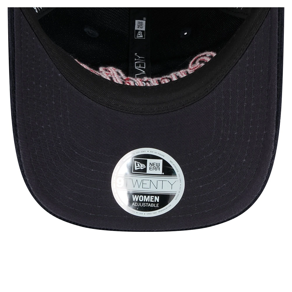 Women's New Era Navy Cleveland Guardians Corduroy 9TWENTY Adjustable Hat