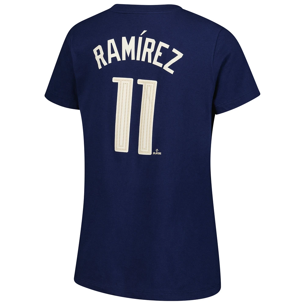 T-shirt Nike Jose Ramirez bleu marine Cleveland Guardians 2024 City Connect Fuse avec nom et numéro du joueur